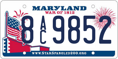 MD license plate 8AC9852