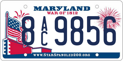 MD license plate 8AC9856