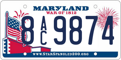 MD license plate 8AC9874