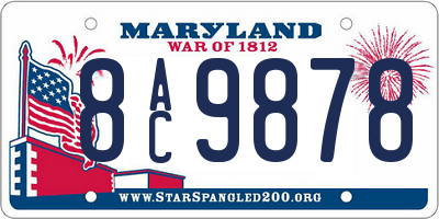 MD license plate 8AC9878