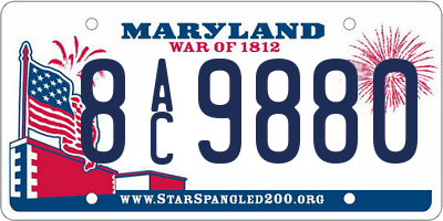 MD license plate 8AC9880