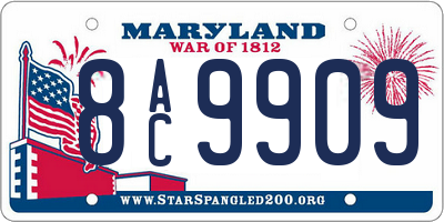 MD license plate 8AC9909