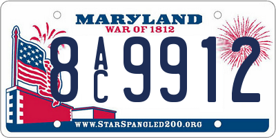 MD license plate 8AC9912