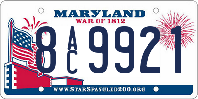 MD license plate 8AC9921