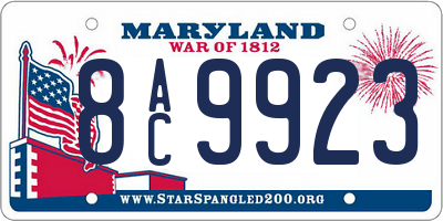MD license plate 8AC9923
