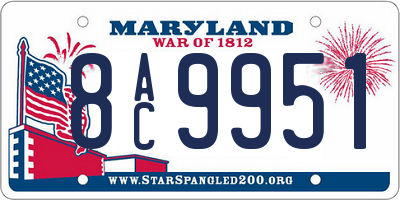 MD license plate 8AC9951