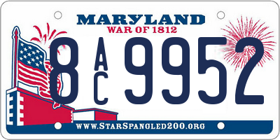 MD license plate 8AC9952