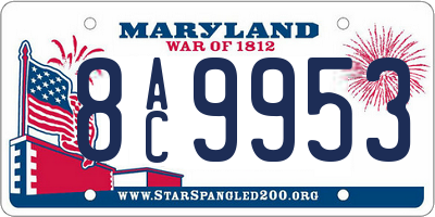 MD license plate 8AC9953