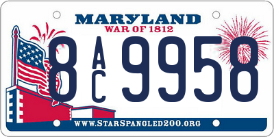 MD license plate 8AC9958