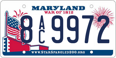 MD license plate 8AC9972