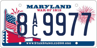 MD license plate 8AC9977