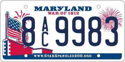 MD license plate 8AC9983