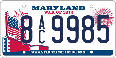 MD license plate 8AC9985