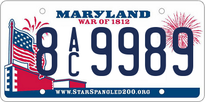 MD license plate 8AC9989