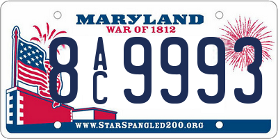 MD license plate 8AC9993
