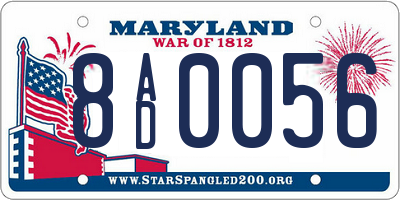MD license plate 8AD0056
