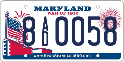 MD license plate 8AD0058
