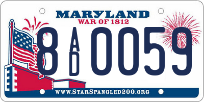 MD license plate 8AD0059