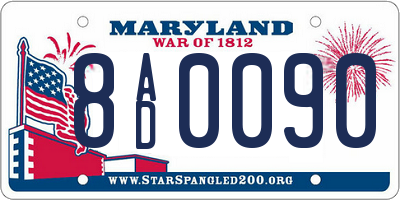 MD license plate 8AD0090