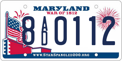 MD license plate 8AD0112