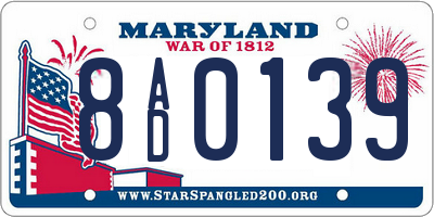 MD license plate 8AD0139