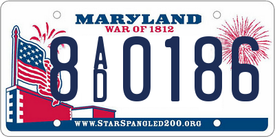 MD license plate 8AD0186