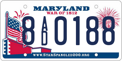 MD license plate 8AD0188