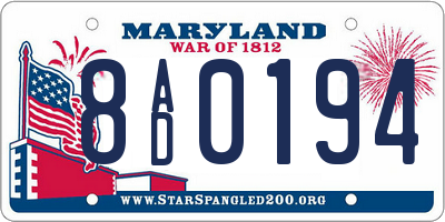 MD license plate 8AD0194