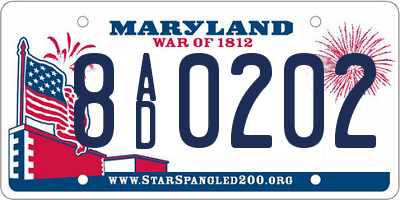 MD license plate 8AD0202