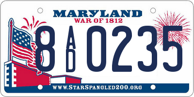 MD license plate 8AD0235