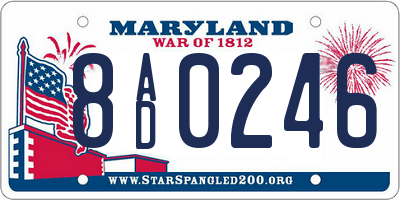MD license plate 8AD0246