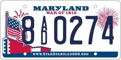 MD license plate 8AD0274