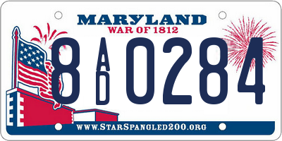 MD license plate 8AD0284