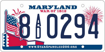 MD license plate 8AD0294