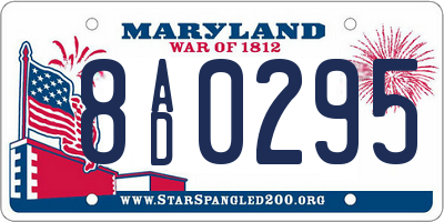 MD license plate 8AD0295
