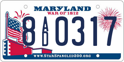 MD license plate 8AD0317