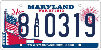 MD license plate 8AD0319