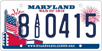 MD license plate 8AD0415