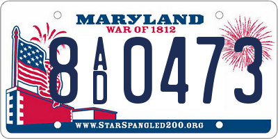 MD license plate 8AD0473