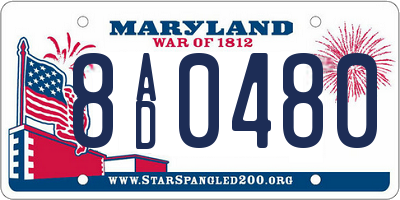 MD license plate 8AD0480