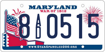 MD license plate 8AD0515