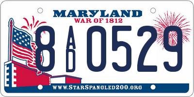 MD license plate 8AD0529