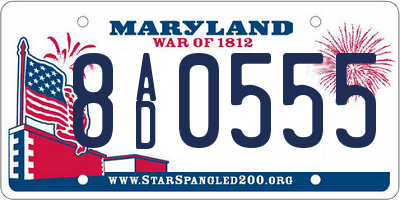 MD license plate 8AD0555