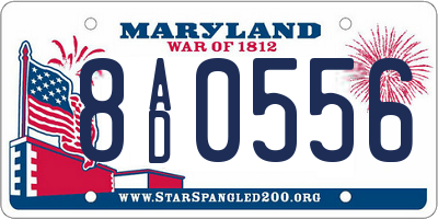 MD license plate 8AD0556