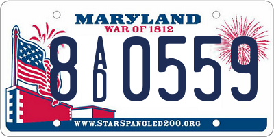 MD license plate 8AD0559