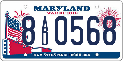 MD license plate 8AD0568