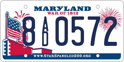 MD license plate 8AD0572