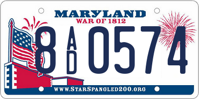 MD license plate 8AD0574