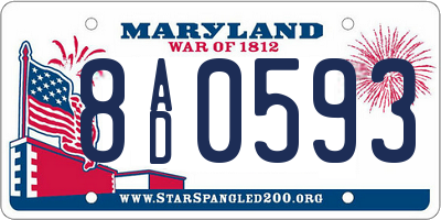 MD license plate 8AD0593
