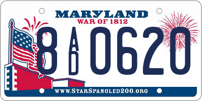 MD license plate 8AD0620
